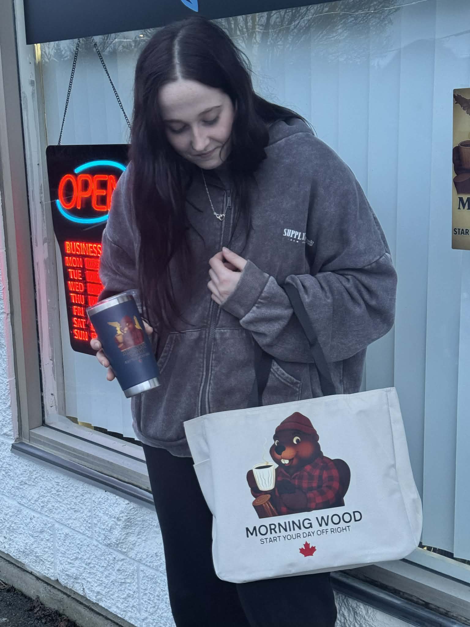 Dark Roast Coffee, Tote bag, coffee cup, morning coffee, parksville, Vancouver Island