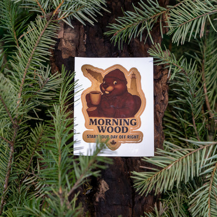 Stick It Anywhere: The Morning Wood Die-Cut Sticker