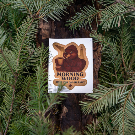 Stick It Anywhere: The Morning Wood Die-Cut Sticker