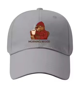 Morning Wood Embroidered Dad Hat – Funny Beaver Baseball Cap, Adjustable Unisex Cotton Hat
