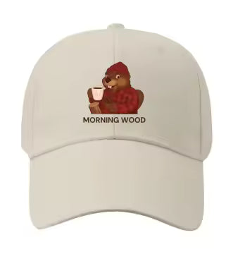 Morning Wood Embroidered Dad Hat – Funny Beaver Baseball Cap, Adjustable Unisex Cotton Hat